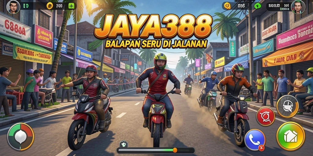 Screenshot <strong>JAYA388</strong> menampilkan aksi balapan yang mendebarkan di jalanan.