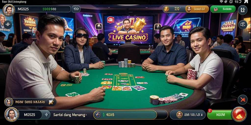 Tampilan permainan Live Casino MG525 yang menegangkan dan interaktif.