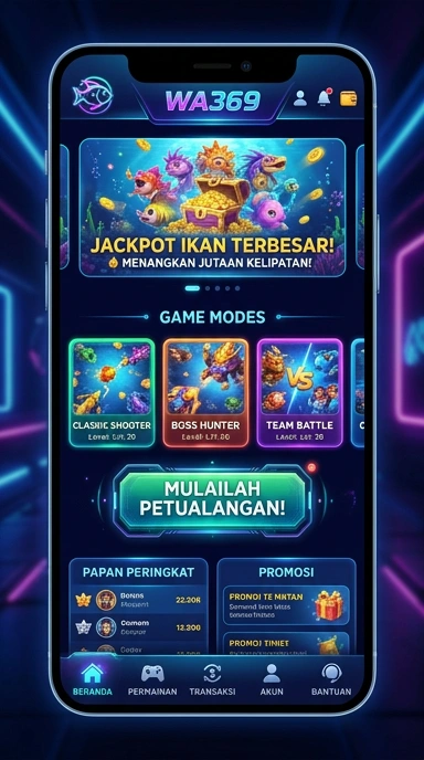 Tampilkan antarmuka utama wa369 yang bersih dan mudah digunakan.